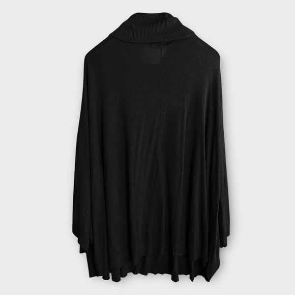New! Ellos Women’s Plus Black Turtleneck Poncho Sweater - Picture 2 of 9